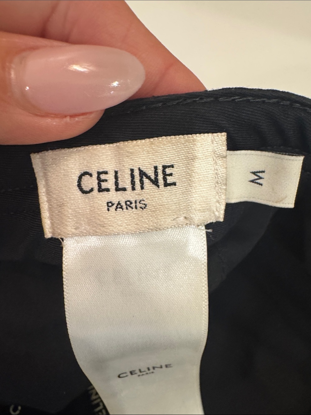 CELINE Baseball Cap logo color Black Size Medium 100% cotton - Picture 11 of 13